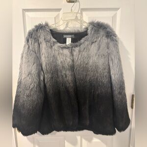 Accessorize Gray and Black Faux Fur Jacket